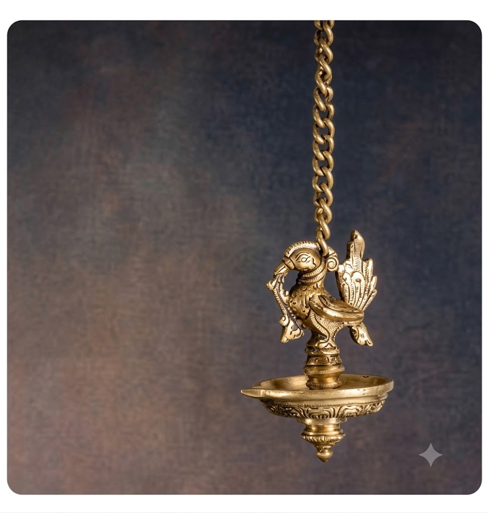 Brass Hanging Annam Lamp