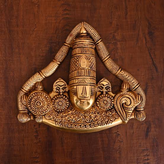 Brass Shri Venkateswara Wall Hanging Statue