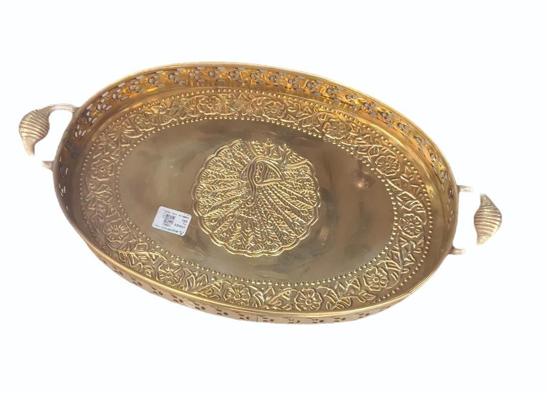 Brass Oval Temple Pooja Tray