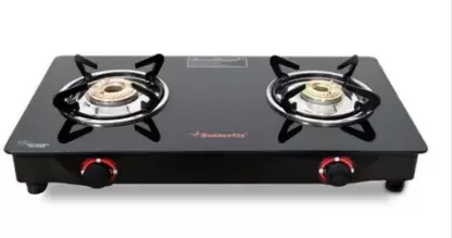 Butterfly Duo Plus 2Burner Glass Top Gas Stove - Coimbatore Steel House