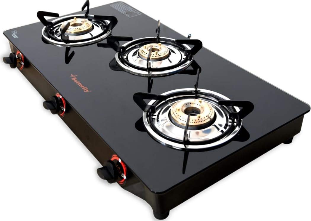 Butterfly Trio Plus 3Burner Glass Top Gas Stove Coimbatore Steel House